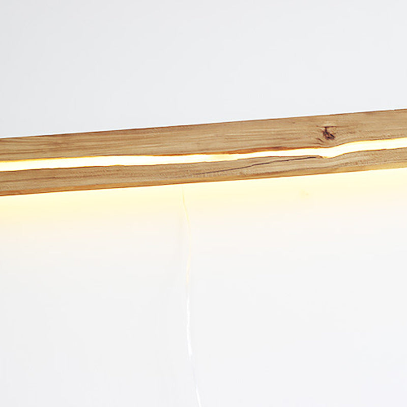 Contemporary Nordic Wood Resin Rectangular Cracked Wood Grain LED Wall Sconce Lamp For Living Room