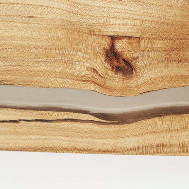 Contemporary Nordic Wood Resin Rectangular Cracked Wood Grain LED Wall Sconce Lamp For Living Room