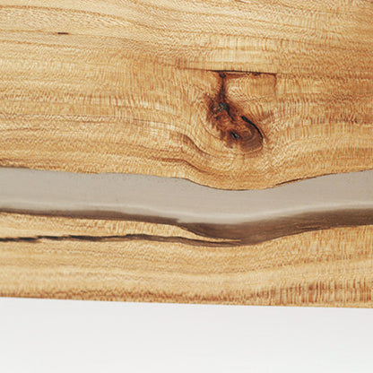Contemporary Nordic Wood Resin Rectangular Cracked Wood Grain LED Wall Sconce Lamp For Living Room