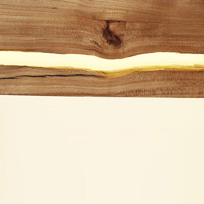 Contemporary Nordic Wood Resin Rectangular Cracked Wood Grain LED Wall Sconce Lamp For Living Room