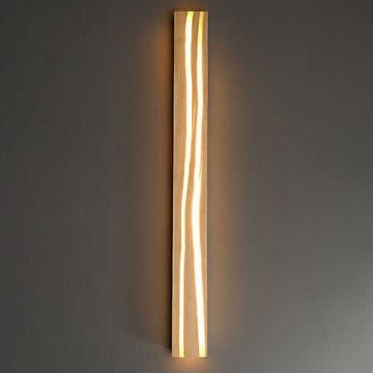 Contemporary Nordic Wood Resin Rectangular Cracked Wood Grain LED Wall Sconce Lamp For Living Room