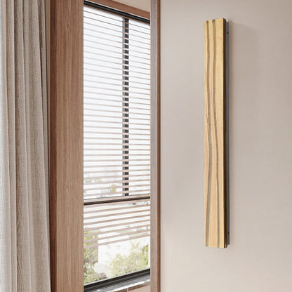 Contemporary Nordic Wood Resin Rectangular Cracked Wood Grain LED Wall Sconce Lamp For Living Room