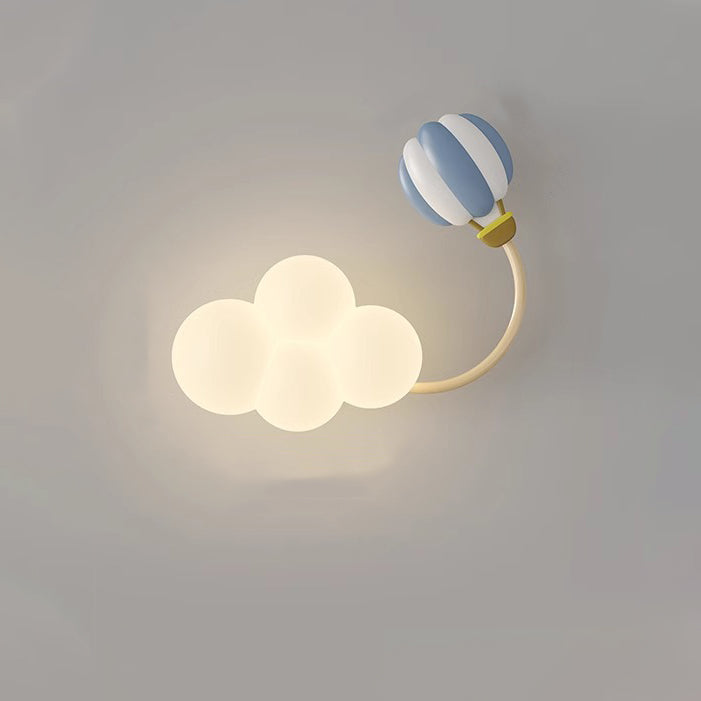 Contemporary Creative Iron & Plastic Cloud-Shaped LED Wall Sconce Lamp For Bedroom