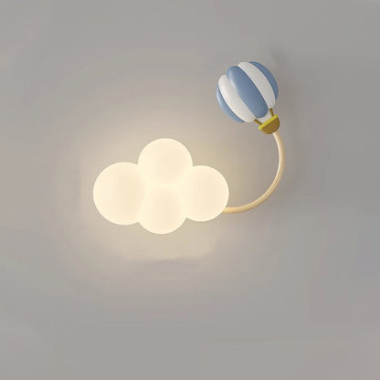 Contemporary Creative Iron & Plastic Cloud-Shaped LED Wall Sconce Lamp For Bedroom