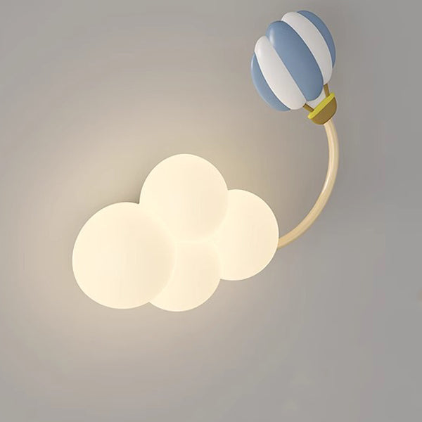 Contemporary Creative Iron & Plastic Cloud-Shaped LED Wall Sconce Lamp For Bedroom