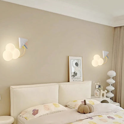 Contemporary Creative Iron & Plastic Cloud-Shaped LED Wall Sconce Lamp For Bedroom