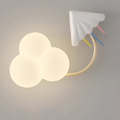 Contemporary Creative Iron & Plastic Cloud-Shaped LED Wall Sconce Lamp For Bedroom