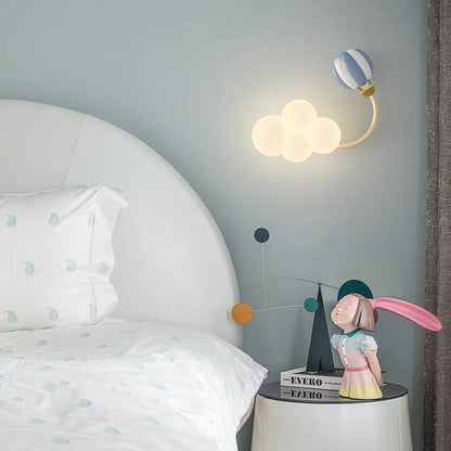 Contemporary Creative Iron & Plastic Cloud-Shaped LED Wall Sconce Lamp For Bedroom
