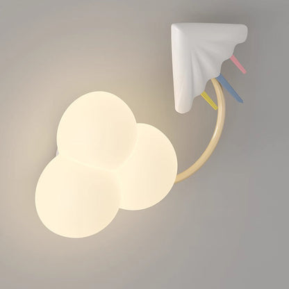 Contemporary Creative Iron & Plastic Cloud-Shaped LED Wall Sconce Lamp For Bedroom