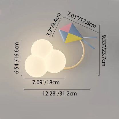 Contemporary Creative Iron & Plastic Cloud-Shaped LED Wall Sconce Lamp For Bedroom