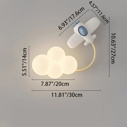 Contemporary Creative Iron & Plastic Cloud-Shaped LED Wall Sconce Lamp For Bedroom