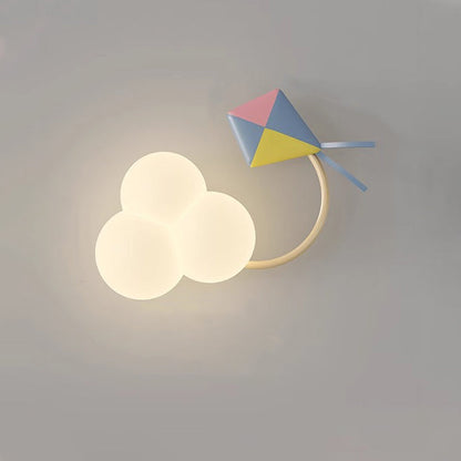 Contemporary Creative Iron & Plastic Cloud-Shaped LED Wall Sconce Lamp For Bedroom