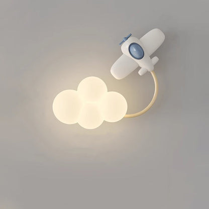 Contemporary Creative Iron & Plastic Cloud-Shaped LED Wall Sconce Lamp For Bedroom