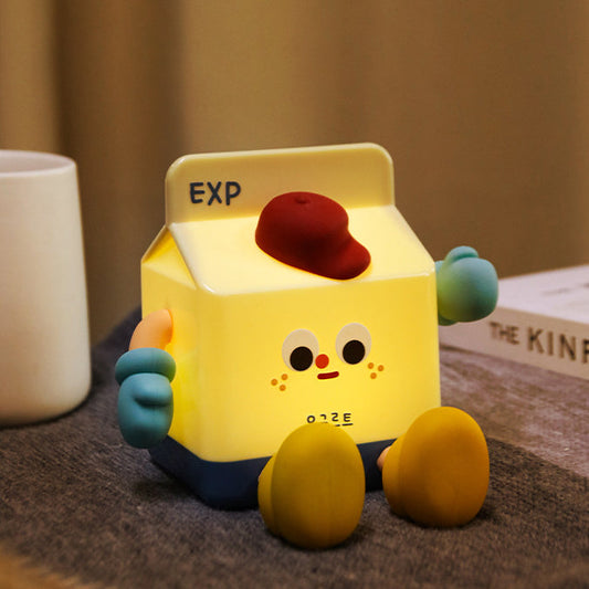 Contemporary Creative ABS Silicone Milk Carton LED Night Light Table Lamp For Bedroom