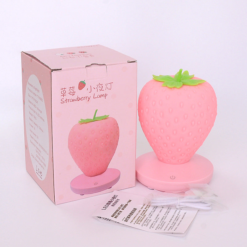 Contemporary Creative ABS & Silicone Strawberry LED Table Lamp Night Light For Bedroom