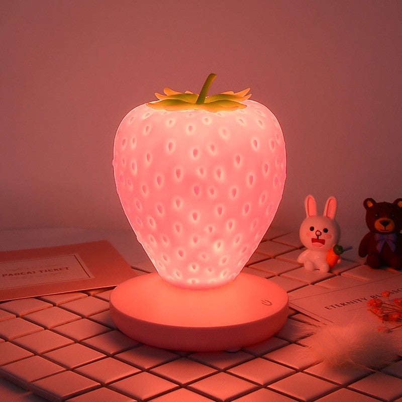 Contemporary Creative ABS & Silicone Strawberry LED Table Lamp Night Light For Bedroom