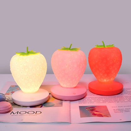 Contemporary Creative ABS & Silicone Strawberry LED Table Lamp Night Light For Bedroom