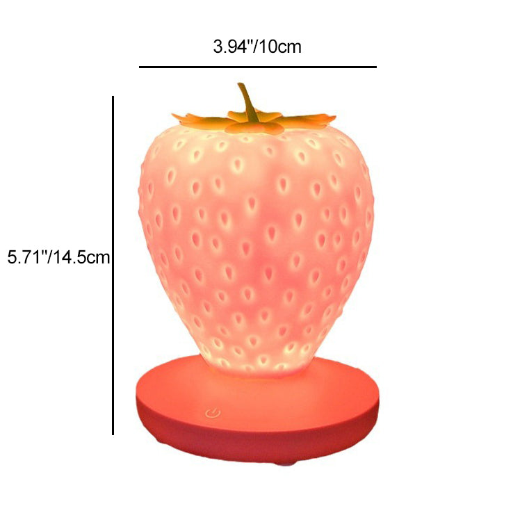 Contemporary Creative ABS & Silicone Strawberry LED Table Lamp Night Light For Bedroom