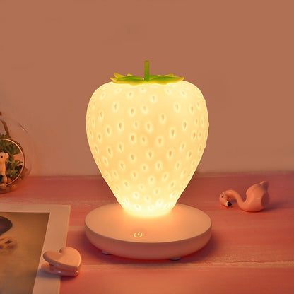 Contemporary Creative ABS & Silicone Strawberry LED Table Lamp Night Light For Bedroom