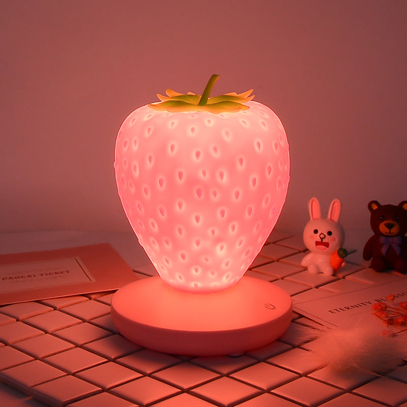 Contemporary Creative ABS & Silicone Strawberry LED Table Lamp Night Light For Bedroom