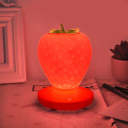 Contemporary Creative ABS & Silicone Strawberry LED Table Lamp Night Light For Bedroom