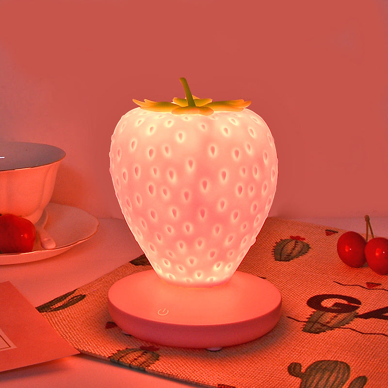Contemporary Creative ABS & Silicone Strawberry LED Table Lamp Night Light For Bedroom