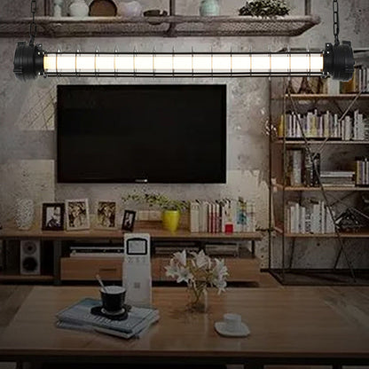 ダイニングルームに最適な、現代的な工業用鉄製円筒形LEDアイランドライトシャンデリア