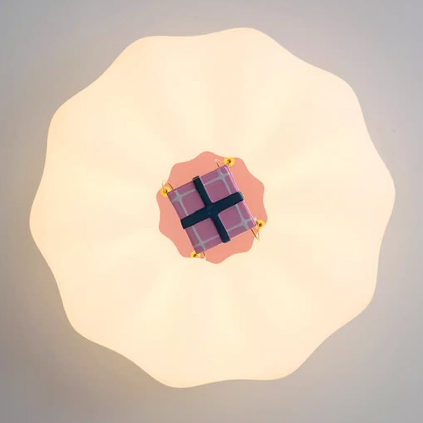Contemporary Creative Iron Acrylic Resin Cloud Shape LED Flush Mount Ceiling Light For Girl's Bedroom