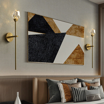 Modern Luxury Brass Rod Irregular Crystal LED Wall Sconce Lamp For Living Room