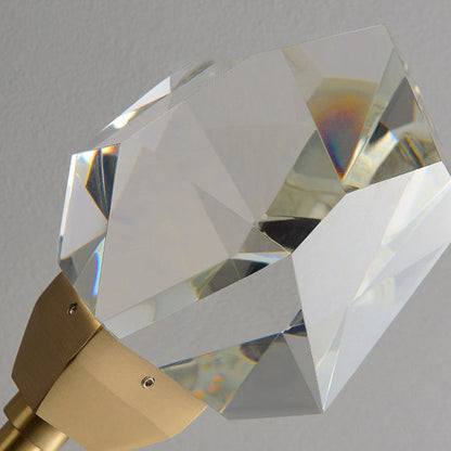 Modern Luxury Brass Rod Irregular Crystal LED Wall Sconce Lamp For Living Room