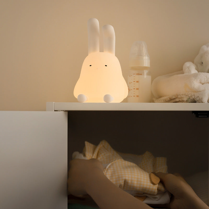 Contemporary Creative ABS Silicone Bunny LED Night Light Table Lamp For Bedroom