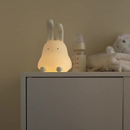 Contemporary Creative ABS Silicone Bunny LED Night Light Table Lamp For Bedroom