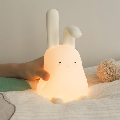 Contemporary Creative ABS Silicone Bunny LED Night Light Table Lamp For Bedroom