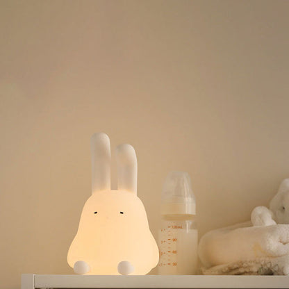 Contemporary Creative ABS Silicone Bunny LED Night Light Table Lamp For Bedroom