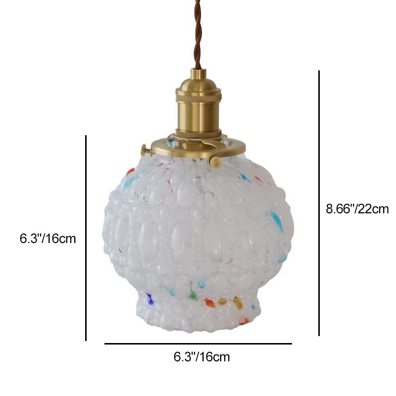 Modern Mid-Century Metal Glass Bubble 1-Light Pendant Light For Living Room