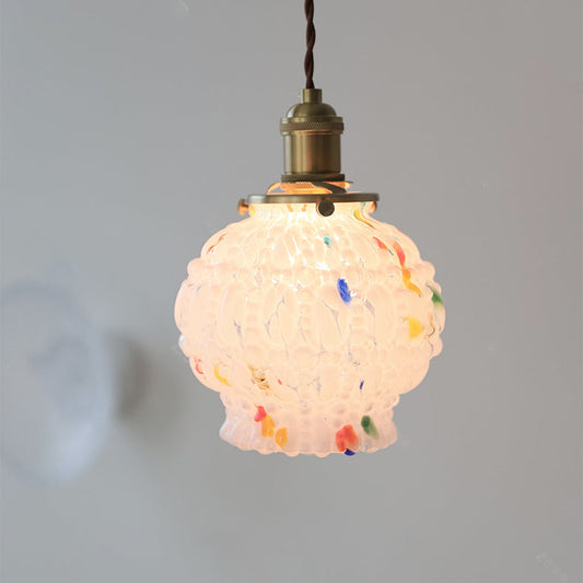Modern Mid-Century Metal Glass Bubble 1-Light Pendant Light For Living Room
