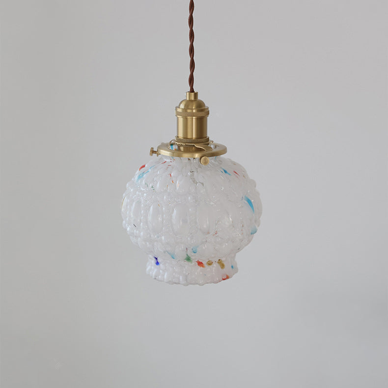 Modern Mid-Century Metal Glass Bubble 1-Light Pendant Light For Living Room