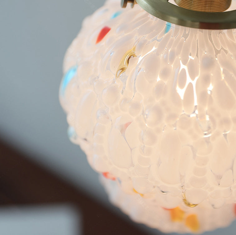 Modern Mid-Century Metal Glass Bubble 1-Light Pendant Light For Living Room