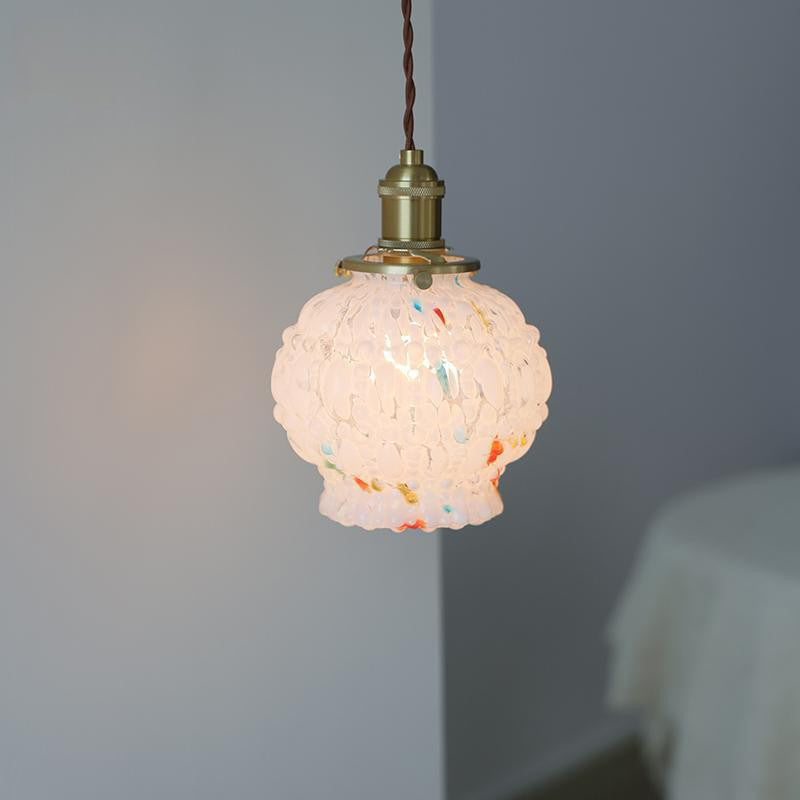 Modern Mid-Century Metal Glass Bubble 1-Light Pendant Light For Living Room