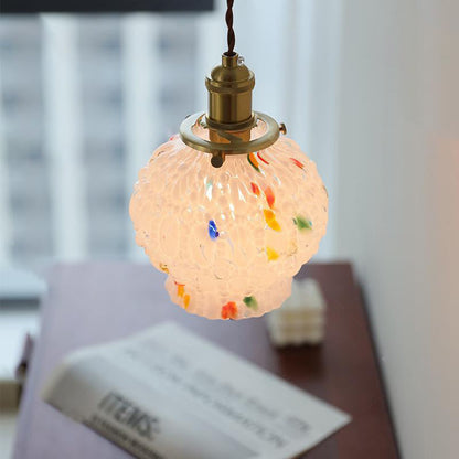 Modern Mid-Century Metal Glass Bubble 1-Light Pendant Light For Living Room