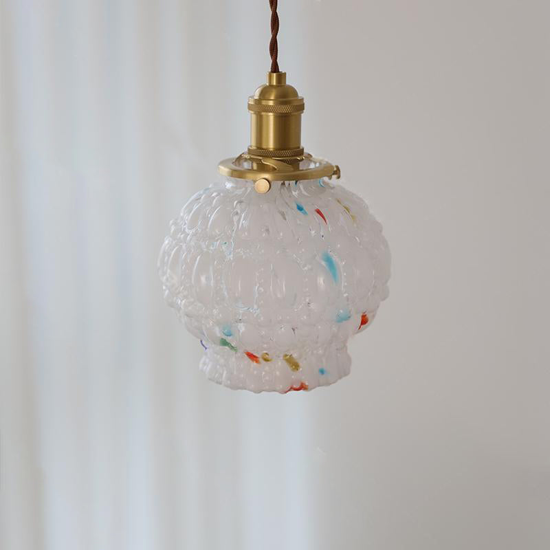 Modern Mid-Century Metal Glass Bubble 1-Light Pendant Light For Living Room