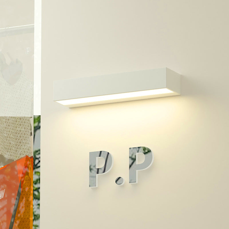 Modern Minimalist Aluminum And Glass Rectangular LED Wall Sconce Lamp For Outdoor Patio