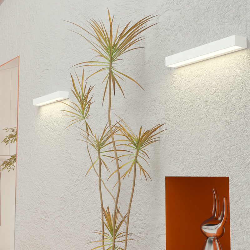 Modern Minimalist Aluminum And Glass Rectangular LED Wall Sconce Lamp For Outdoor Patio
