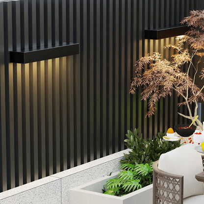 Modern Minimalist Aluminum And Glass Rectangular LED Wall Sconce Lamp For Outdoor Patio