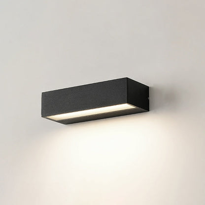 Modern Minimalist Aluminum And Glass Rectangular LED Wall Sconce Lamp For Outdoor Patio