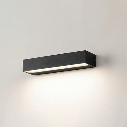 Modern Minimalist Aluminum And Glass Rectangular LED Wall Sconce Lamp For Outdoor Patio