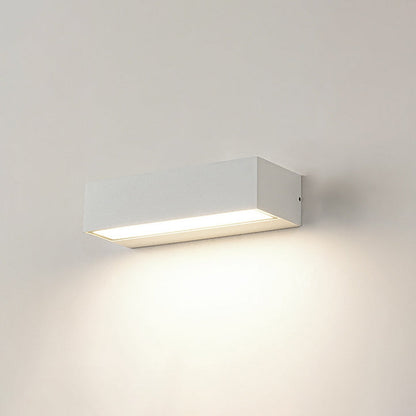 Modern Minimalist Aluminum And Glass Rectangular LED Wall Sconce Lamp For Outdoor Patio