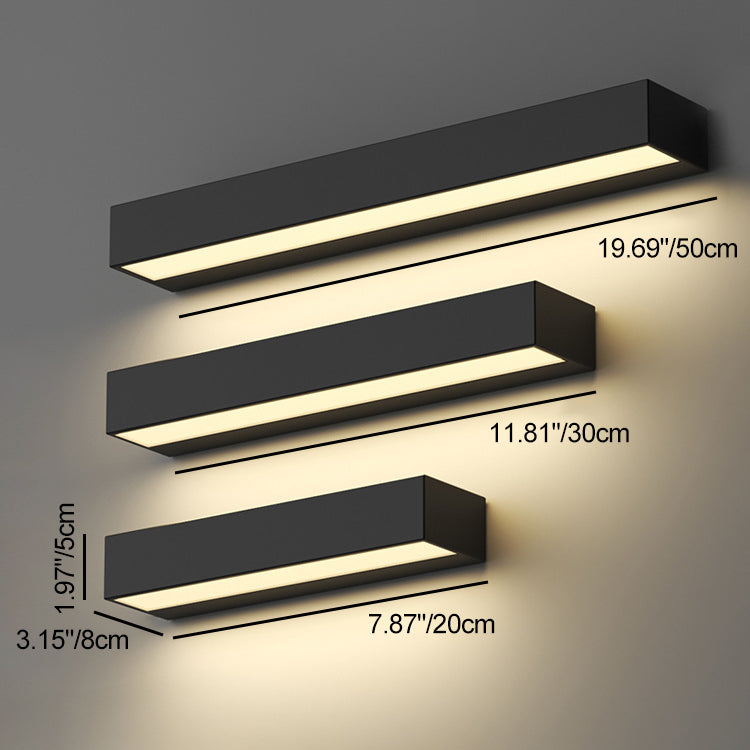 Modern Minimalist Aluminum And Glass Rectangular LED Wall Sconce Lamp For Outdoor Patio