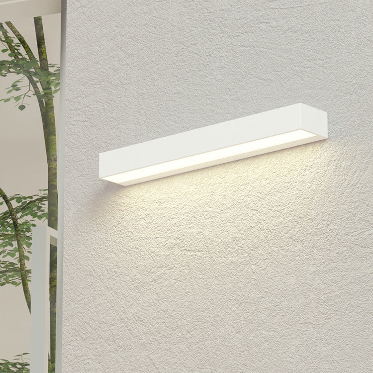 Modern Minimalist Aluminum And Glass Rectangular LED Wall Sconce Lamp For Outdoor Patio