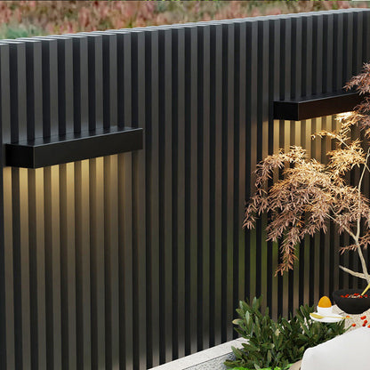 Modern Minimalist Aluminum And Glass Rectangular LED Wall Sconce Lamp For Outdoor Patio
